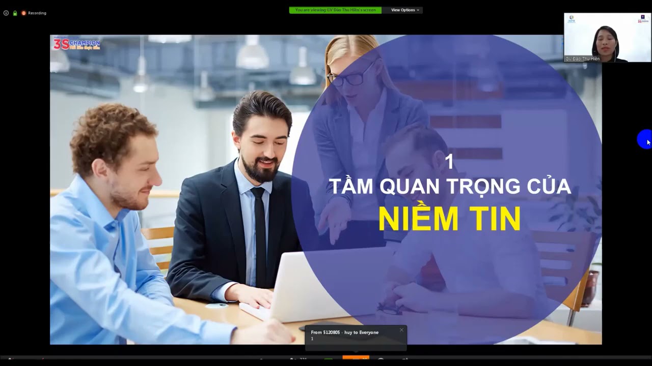 Outline Video 3S champion B2: Tạo Dựng Niềm Tin Gv Đào Thu Hiền