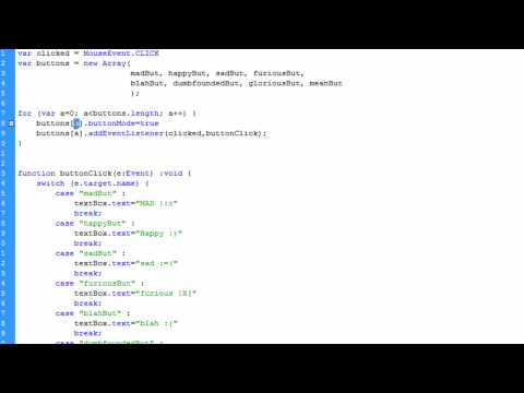 Controlling Buttons With An Array And Switch Statement in flash with as3