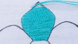 Hand Embroidery New Herringbone Stitch & Double Colour Combine Flower Making With Easy Needle Work