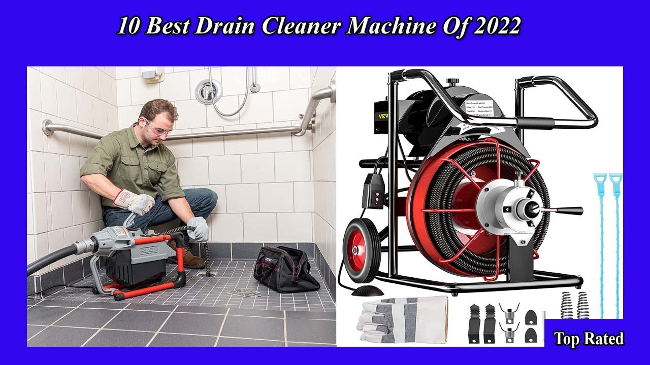 VEVOR 100 Ft x 1/2Inch Drain Cleaner Machine fit 2 Inch (50mm) to 4  Inch(100mm) Pipes 550W Open Drain Cleaning Machine 1700 r/min Electric Drain  Auger with Cutters Glove Drain Auger Sewer