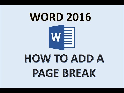 Video: How To Insert A Page Break