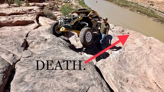 Rock crawling a Can am Maverick R on increasingly harder (1-9?) obstacles in Moab & Sand Hollow
