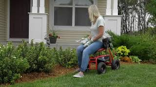 Deluxe Rolling Garden Seat With Easy Change Turnbars  Red