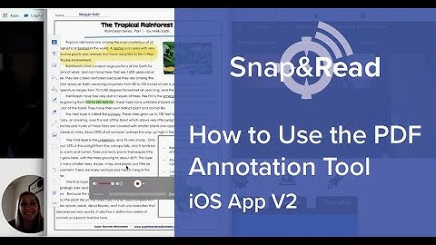 Snap&Read: How to Use the PDF Annotation Tool in iOS