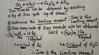 Stoichiometry - Limiting Reagent And How To Calculate Moles From Equation.
