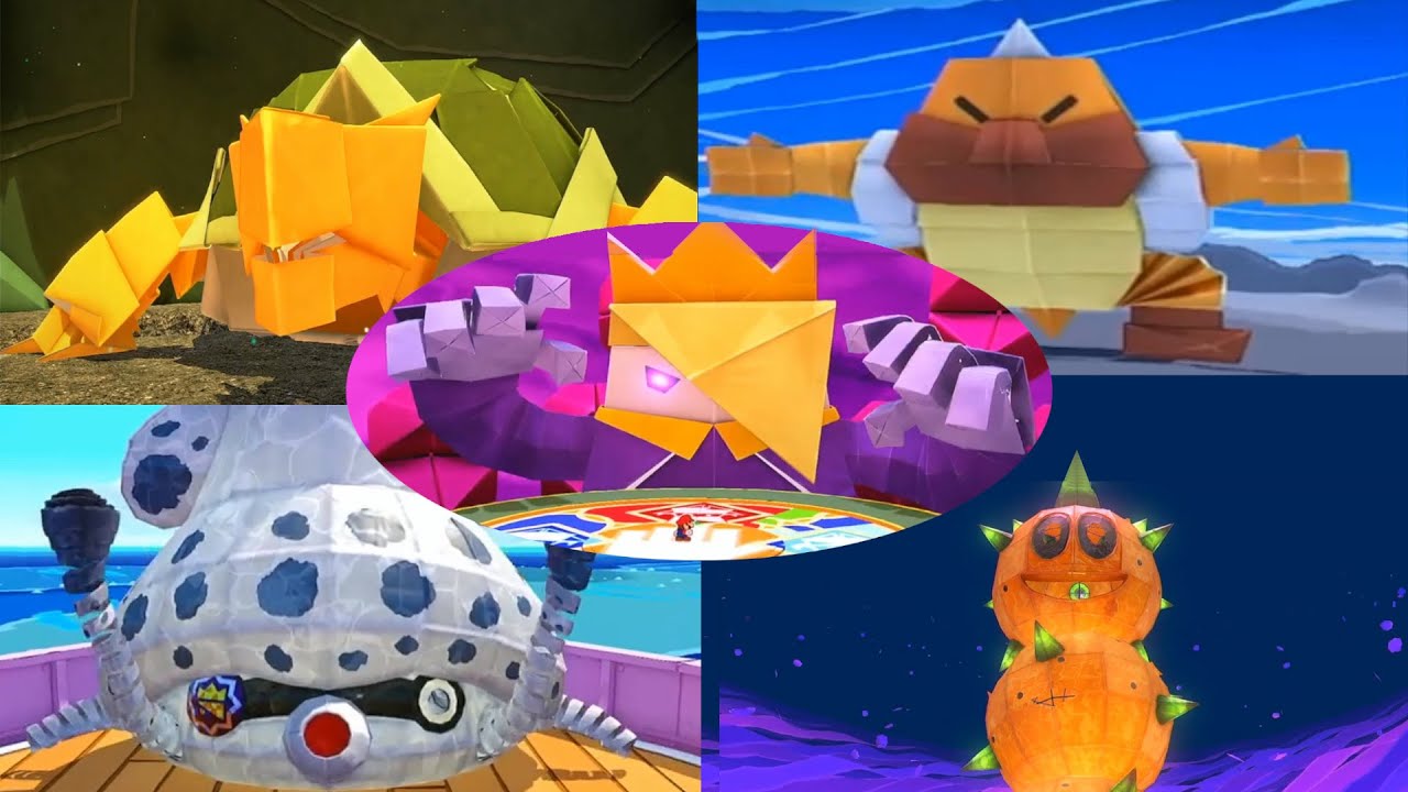 All Bosses + Secret Ending - Paper Mario: The Origami King - YouTube