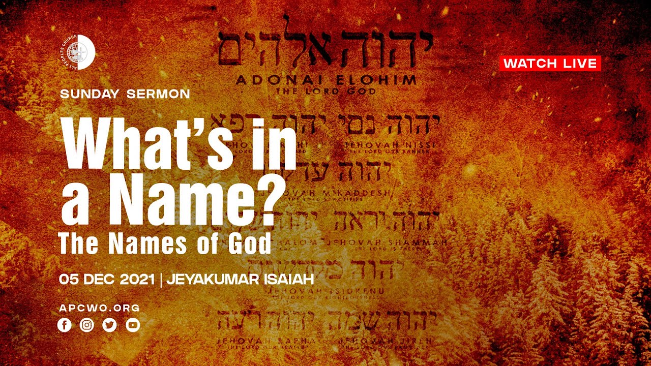 What’s In A Name? – The Names of God | Online Church Service (05 ...