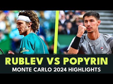 Defending Champion Andrey Rublev STUNNED By Alexei Popyrin | Monte Carlo 2024 Highlights