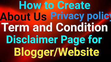 Create About Us,Privacy Policy,Term and Condition Page for Blogger/Wordpress In 2020 [Hindi]