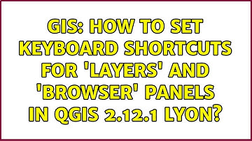 GIS: How to set keyboard shortcuts for 