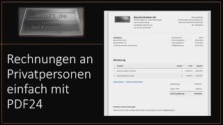 Pdf24 Rechnung Erstellen Schnell, Kostenlos Einfach Komplette Anleitung B2C