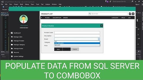 POS And Inventory System Tutorial Part 14 | Populate Data From Ms Sql Server To ComboBox | Sir Paya