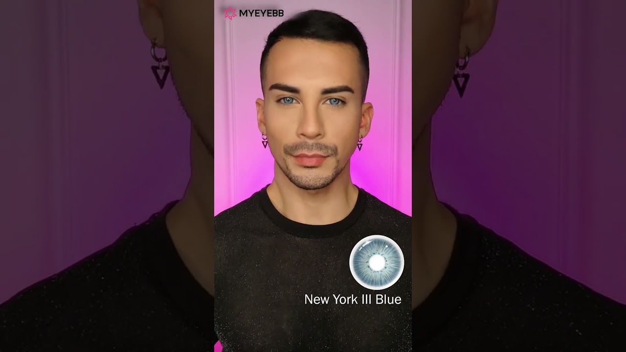 MYEYEBB New York III Blue Prescription Colored Contact Lenses Try On Haul 