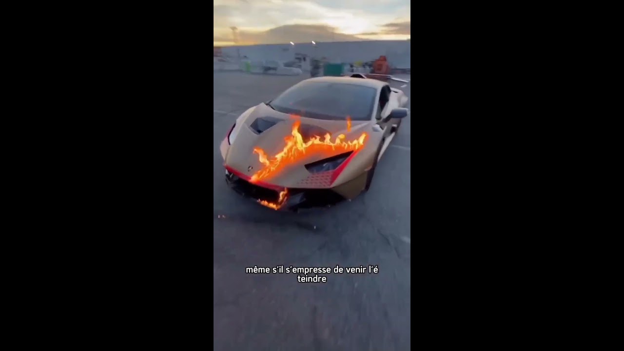 Il met le feu  sa Lamborghini  pourtoi  lamborghini  feu  style  luxe