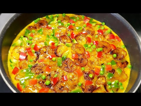 HOW TO MAKE PLANTAIN and EGG FRITTATA/PLANTAIN-EGG PIZZA/BREAKFAST SPECIAL/KID-FRIENDLY AND HEALTHY