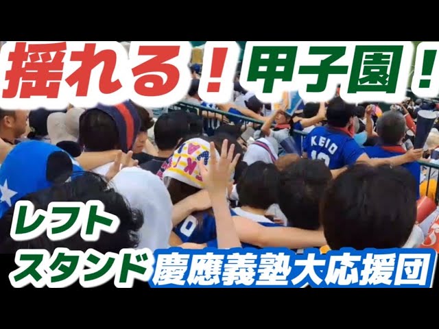 肩を組んで「若き血」大熱唱‼️慶應義塾大応援団 レフトスタンド 現地