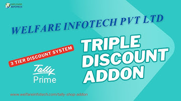 Triple Discount Addon, three different discounts on each item in Tally Prime |  By Welfare Infotech