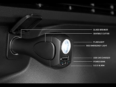 Emergency Flashlight with Glass Breaker, Seatbelt Cutter and