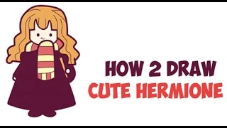 hermione potter harry granger draw easy kawaii chibi drawing tutorial