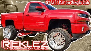 Lifted Single Cab Silverado 9&quot; Mcgaughys SS Lift Kit  Traction Bars Upper Control Arms