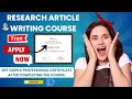 Free Research Article Course Certificate | Online Earn A Professional Certificate | Research Article