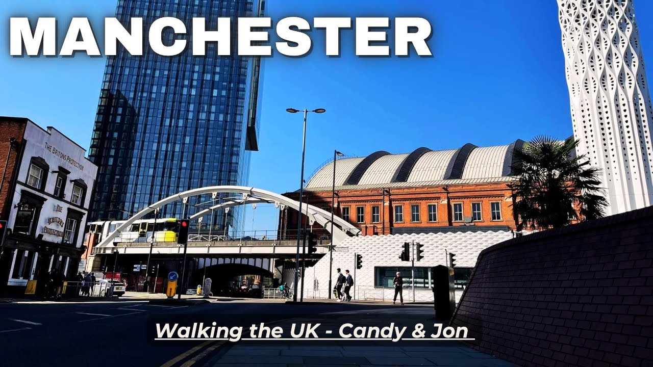 Manchester Walking Tour 4K 🇬🇧- Cathedral, Canals, Chinatown & Deansgate