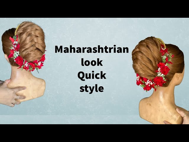 Latest Peshwai khopa hairstyle ll full tutorial on real maharashtrian  bridal look ll ❤️ - YouTube