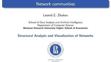 Network Analysis. Lecture 8. Network communitites