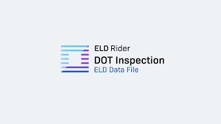 DOT Inspection ELD Data File - ELD Rider