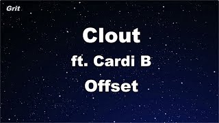 Clout ft. Cardi B - Offset Karaoke 【No Guide Melody】 Instrumental chords