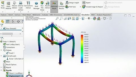 #Static load analysis beam apply static analysis with solidworks with load stress displacement test#