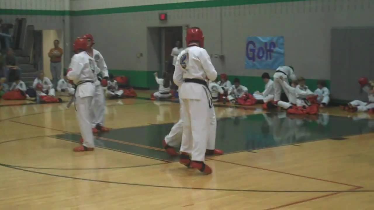 Mr Monaghan spars at his testing for 2nd degree senior