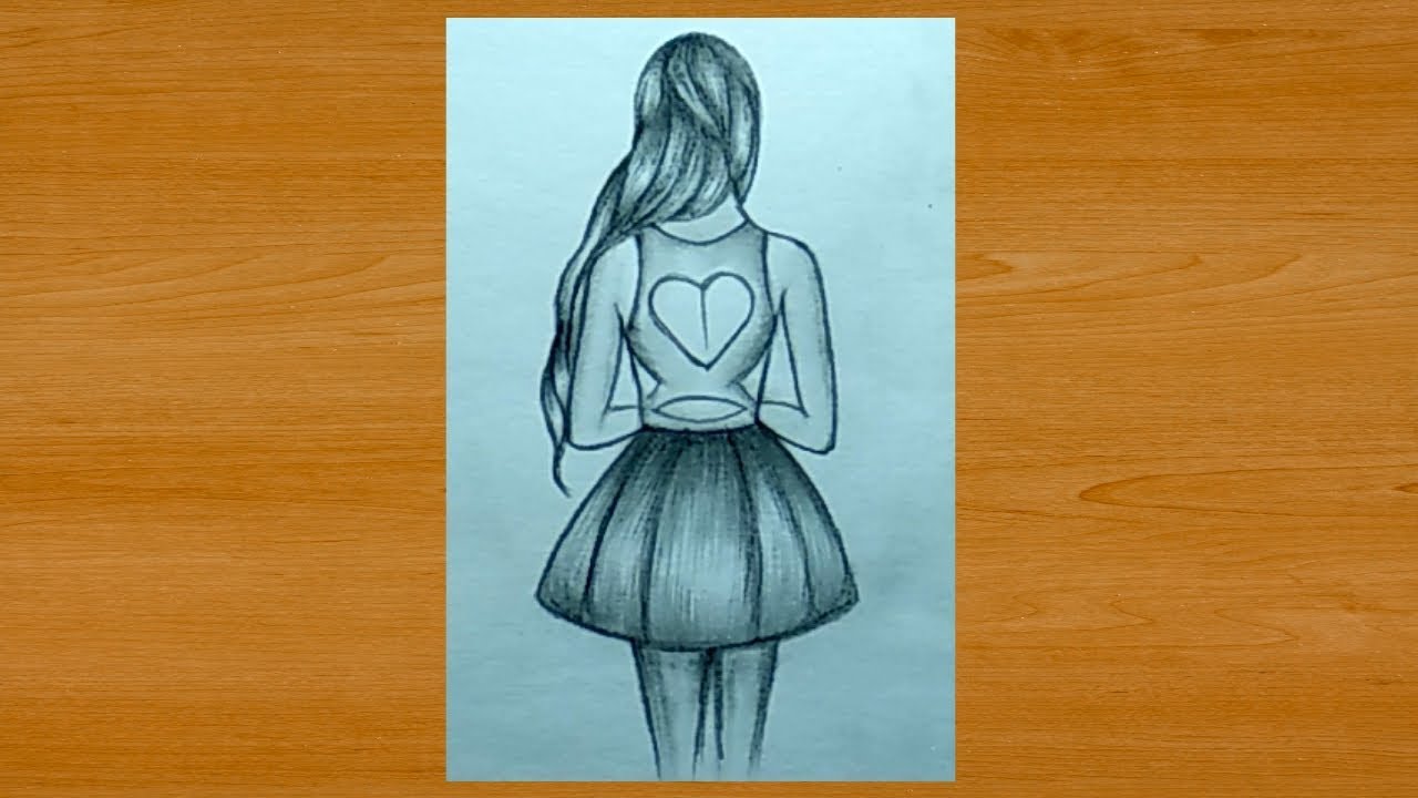 Beautiful Girl Drawing With Pencil Easy - YouTube