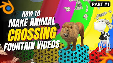 How to Make Animal Crossing Fountain Animation in Blender || Make 3D Animal Cartoon Videos