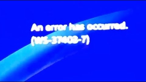 Ps4 Error Code (WS-37403-7)
