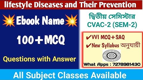 CU Lifestyle Diseases and their Prevention Suggestion 2025 |2nd semester Lifestyle Diseases syllabus