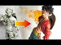 粘土で火拳銃を撃ちそうなルフィのフィギュアを作ってみた！Scupting Luffy -ONEPIECE-