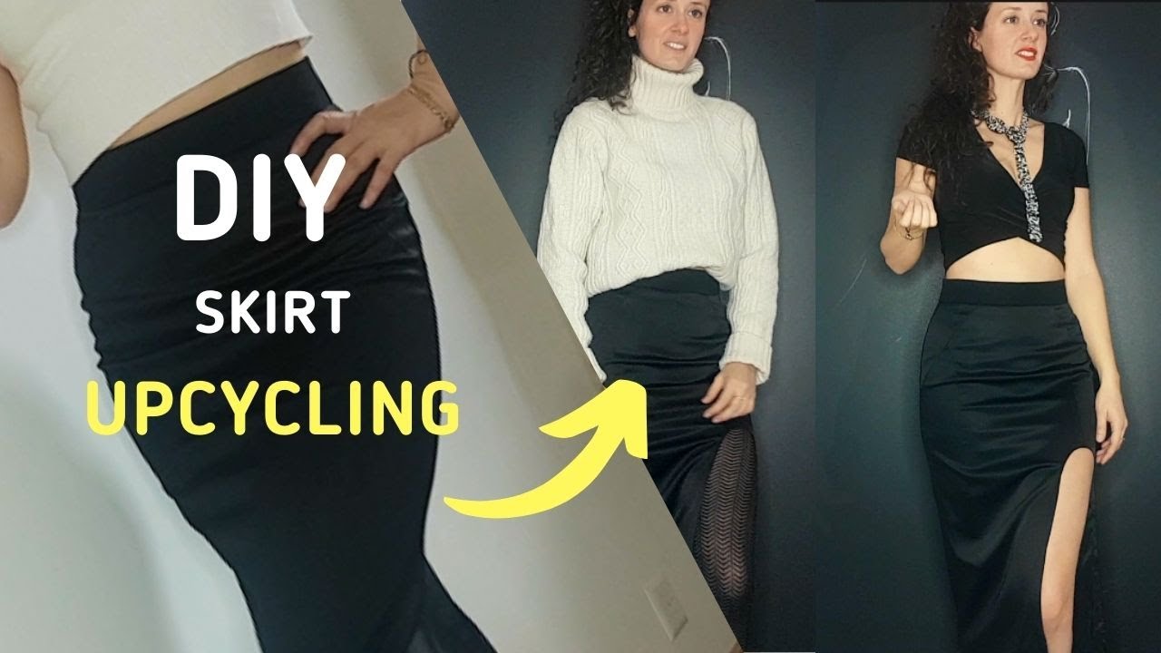 DIY long skirt upcycling clothes YouTube