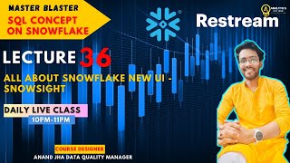 LECTURE 36 | NEW UI | SNOWSIGHT | SNOWFLAKE | SQL | LIVE | DATA ANALYTICS | 10PM |