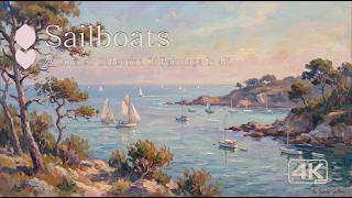 4K Impressionist Painting Screensaver - Sailboats - No Ads, No Audio, No Frame screenshot 4