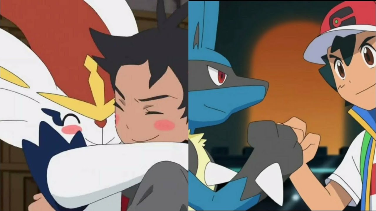 Ash Riolu Evolve into lucariyo and goh Raboot Evolve into Cinderace in Episode 45 (2019) season 23