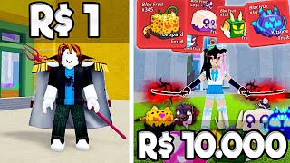 CONTA DE R$ 1 REAL, R$10 REAIS, R$100 REAIS E R$10.000 REAIS NO BLOX FRUITS