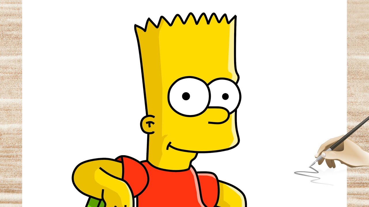 Como desenhar o Bart Simpson triste passo a passo e fácil. 