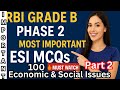 Economic & Social Issues 100 Most Important Questions for RBI Grade B Phase 2 | ESI with Explanation