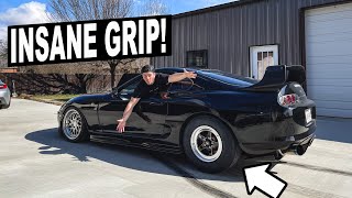 Installing DRAG SLICKS & Welds on my Toyota Supra! + GRIP TEST!