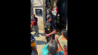 Armed Police Officer Owns Rude Tourists Getting To Close To Horse!