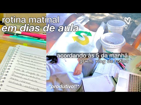 rotina da manhã em dias de aula, acordando às cinco horas da manhã🏫📚🧘🏻‍♀️