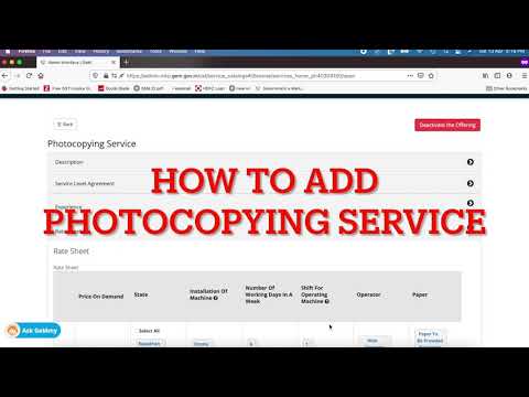 Learn to Add a Service in GeM 4.0 || Adding Photocopying Service in GeM 4.0 Step by Step