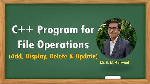 C++ Program for File Operations- Add, Display, Delete & Update