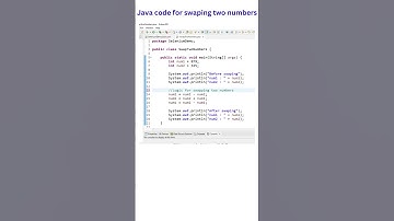 Swapping Two Numbers || Java Program